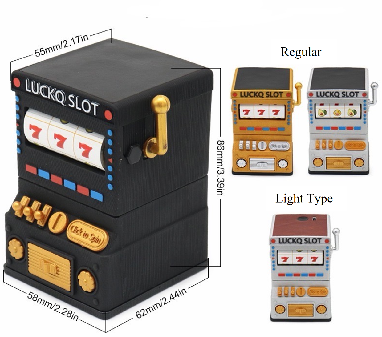Lucky Slot Machine Hand-Crank Grinder