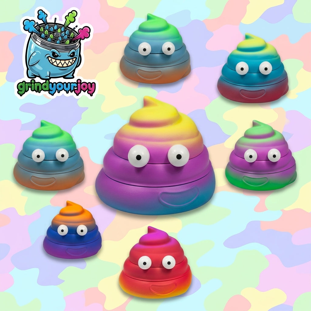 Rainbow Poop Emoji Grinder product view 1 from Grind JOY Labs