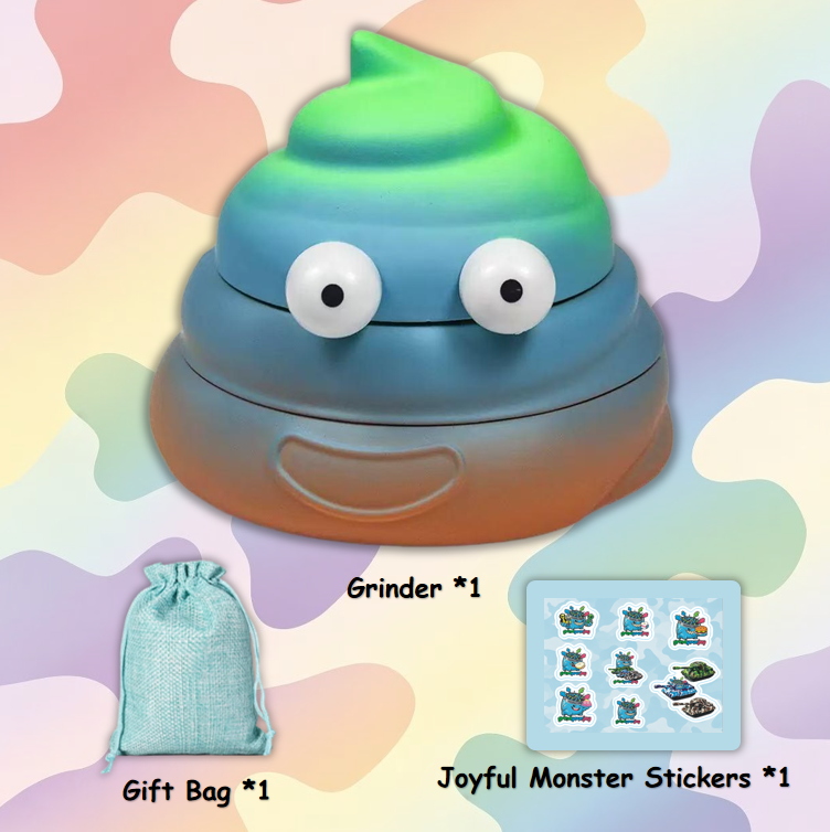 Rainbow Poop Emoji Grinder product view 4 from Grind JOY Labs