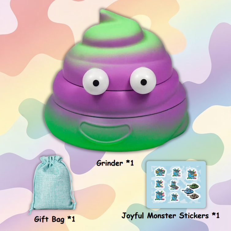 Rainbow Poop Emoji Grinder product view 5 from Grind JOY Labs