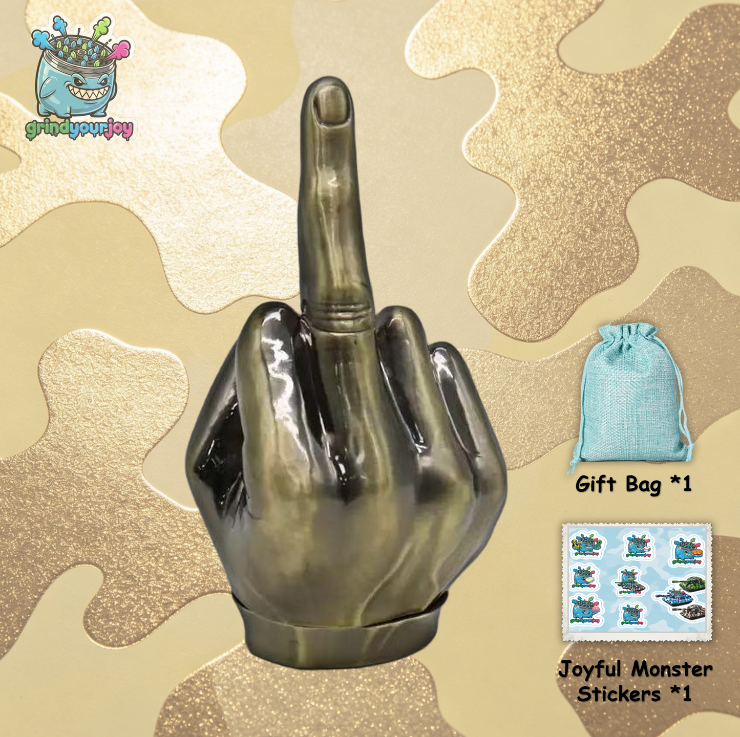 Middle Finger 2-in-1 Grinder Pipe