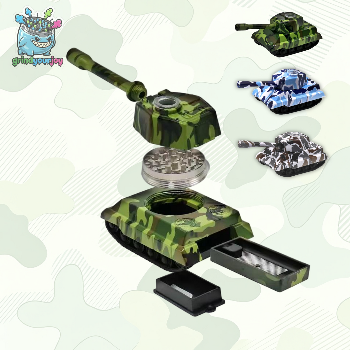 Tank Shaped 3-in-1 Grinder Pipe