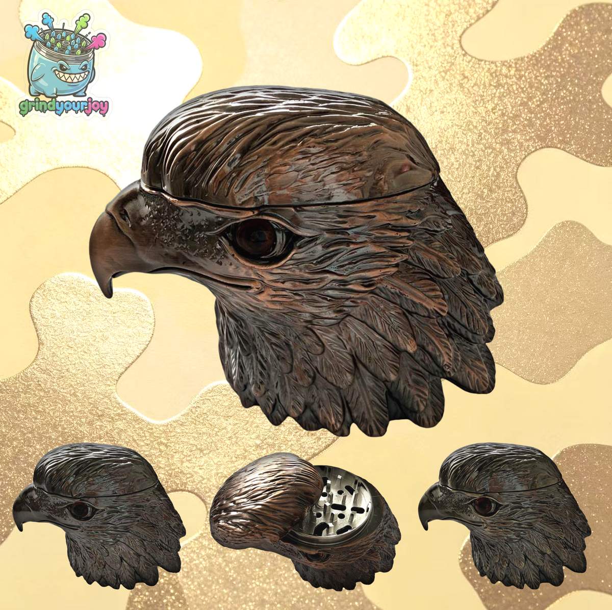 Eagle Head Metal Grinder product view 1 from Grind JOY Labs