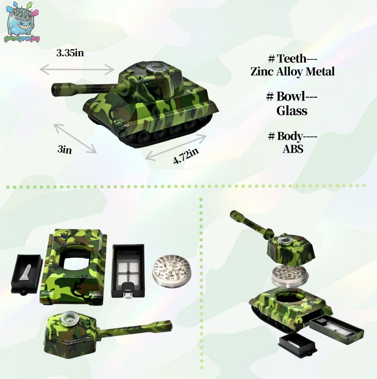 Tank Shaped 3-in-1 Coffee Spice Grinder