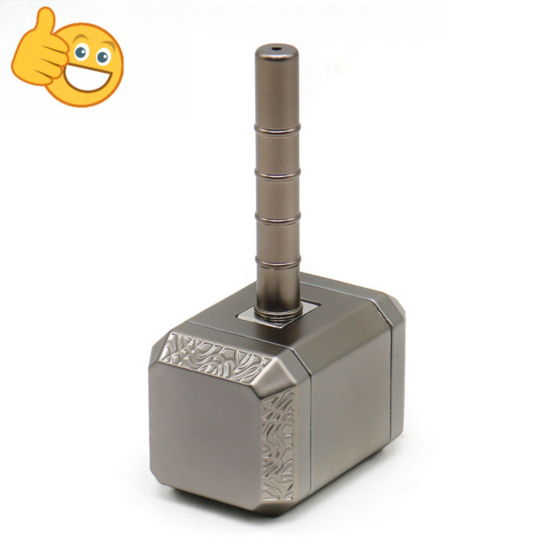 Creative Thunder Hammer Smoker with Four Layer Zinc Alloy Material Pipe 2-in-1 Metal Flavor Grinder