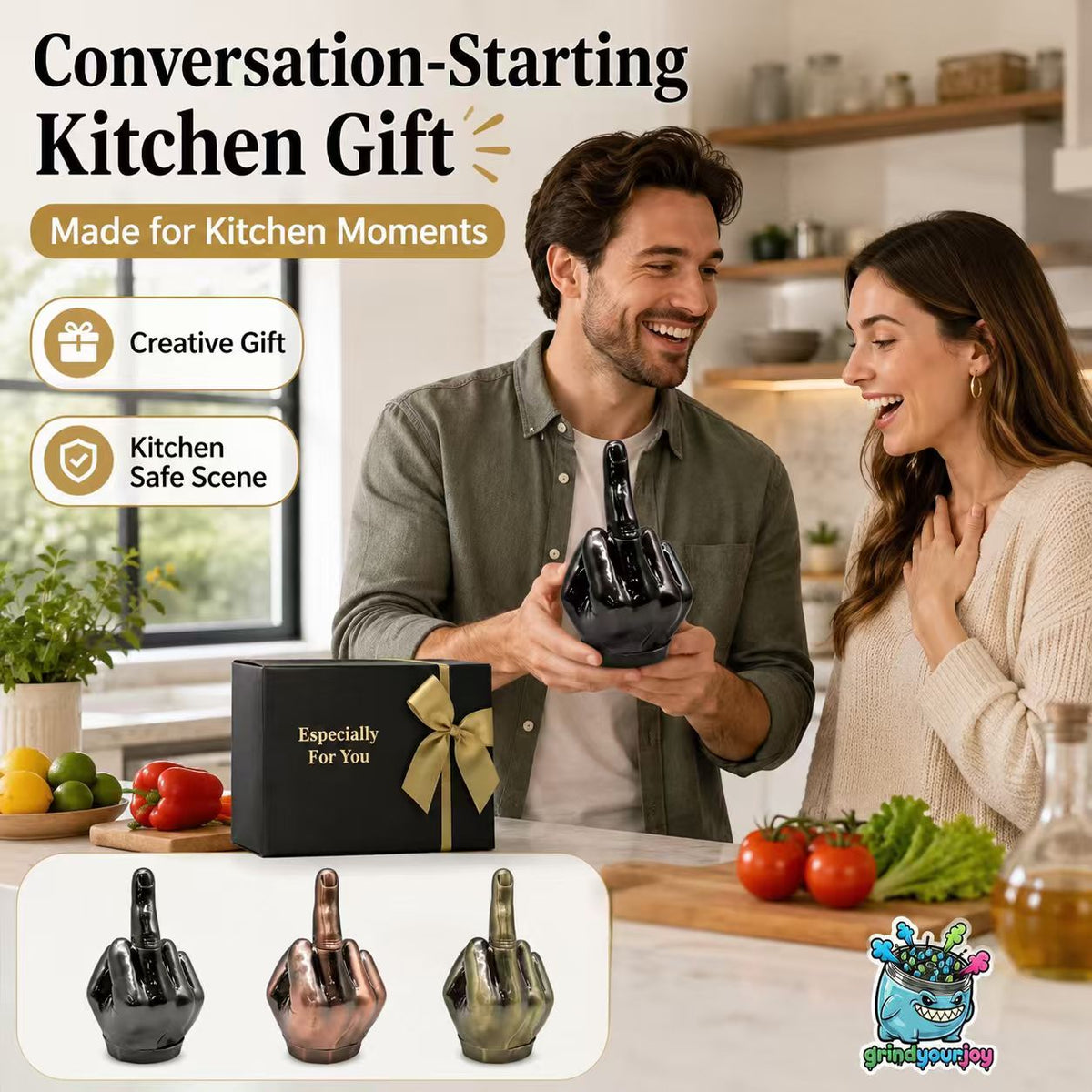 Middle Finger All-In-One Grind Spice Mixer
