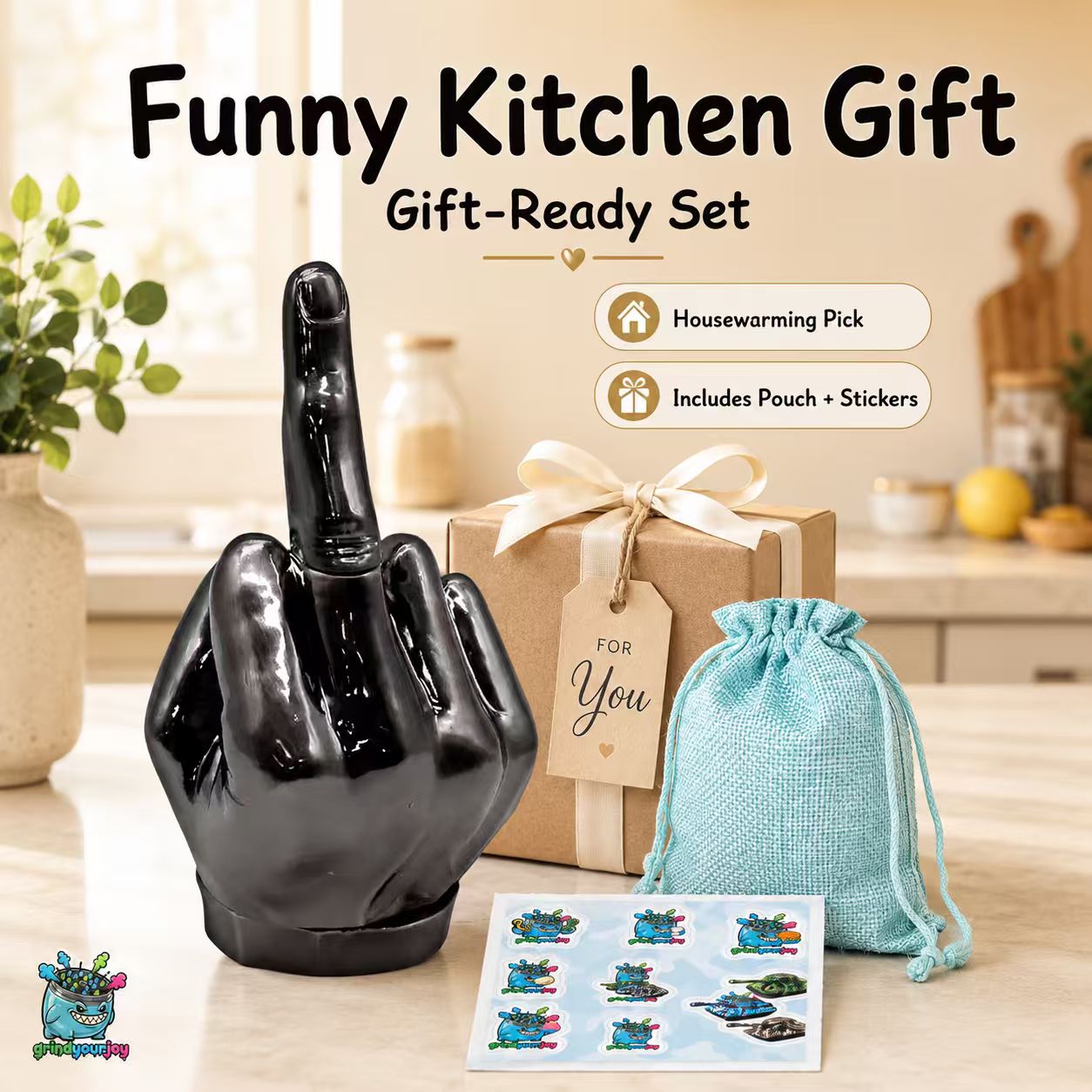 Middle Finger All-In-One Grind Spice Mixer