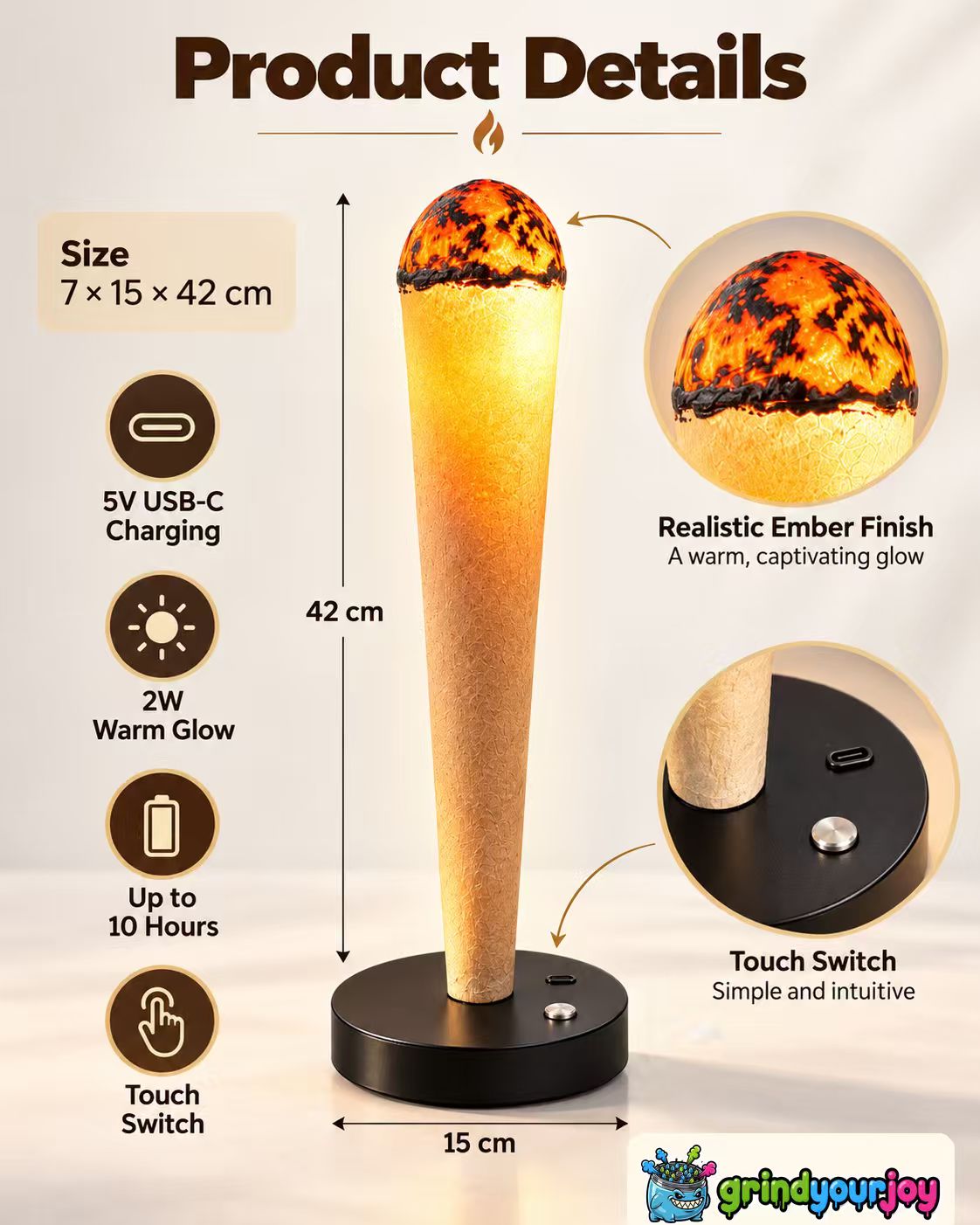 The Ember J Lamp - Glow Your Joy No.01
